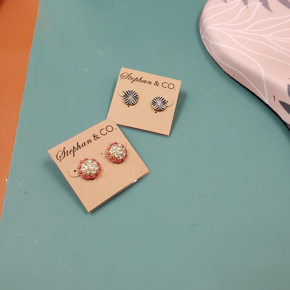 Stephan & Co, NWT, earring bundle, 2 prs pierced post fashion earrings - Picture 2 of 11